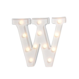 LUMINARIA LED DE PLASTICO BRANCA 14 LEDS LETRA W AL08025-W