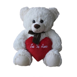 URSO DE PELÚCIA COM O CORAÇÃO 38CM 100% POLIESTER - F1456-BR