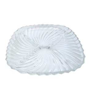 PETISQUEIRA QUADRADA DE VIDRO COM DIVISÓRIAS 24 X 24 CM