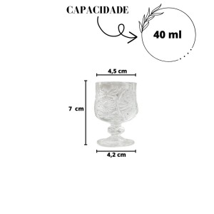 CONJUNTO DE MINI TAÇA DE VIDRO 40 ML - 4,5CMX7CM - F161025