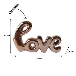 ENFEITE DE PORCELANA DECORATIVO LOVE 10X8,5CM - 96434-GR