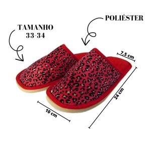 PANTUFA DE POLIÉSTER ESTAMPA ONCINHA JUVENIL E ADULTO - BF2262