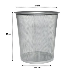 LIXEIRA TELADA PRATA 05 LITROS 27 X 23 X 23 CM - PTA