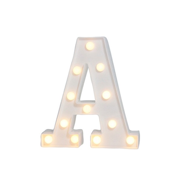 LUMINARIA LETRA A 12 LEDS BRANCA 22 X 19,5 X 4 CM AL08023A