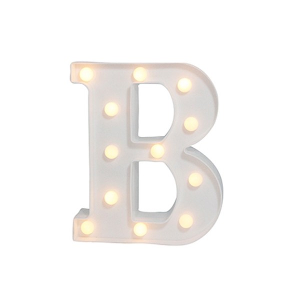 LUMINARIA LETRA B 12 LEDS BRANCA 21,5 X 18 X 4,5 CM AL08026B