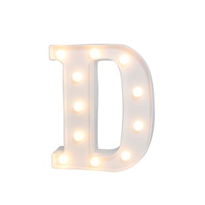 LUMINARIA LETRA D 11 LEDS BRANCA 21,5X18 X4,5CM AL08024-D