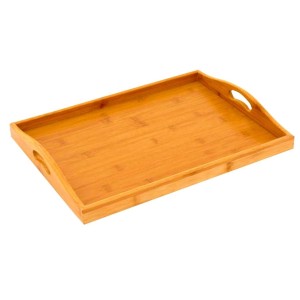 BANDEJA DE BAMBU RETANGULAR COM ALÇA NA LATERAL  26X38CM - CZ19465