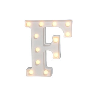 LUMINARIA LETRA F 12 LEDS BRANCA 21,5 X 17,5 X 4,5 CM AL08026-F