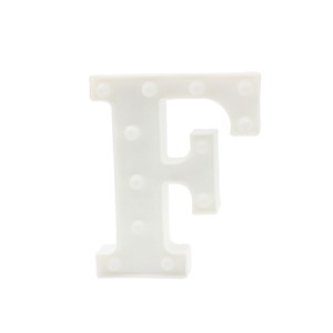 LUMINARIA LETRA F 12 LEDS BRANCA 21,5 X 17,5 X 4,5 CM AL08026-F