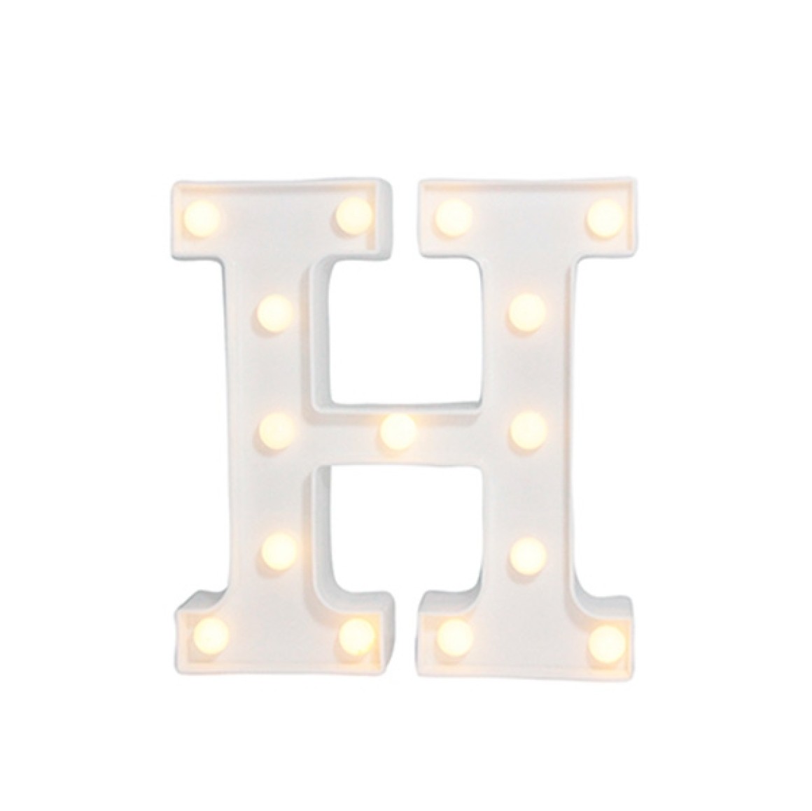 LUMINARIA LETRA H 15 LEDS BRANCA 21,5 X 20 X 4,5 CM AL08026H