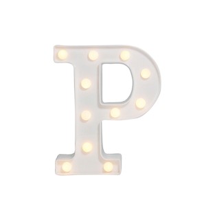 LUMINARIA LETRA P 11 LEDS BRANCA 21,5 X 17 X 4,5 CM - AL08024-P