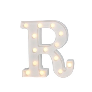 LUMINARIA LETRA R 14 LEDS BRANCA 22 X 9 X 4,5 CM - AL08024-R