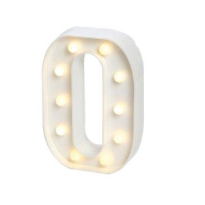 LUMINARIA NUMERO 0 10 LEDS BRANCA 22 X 15 X 4 CM - AL08022-0