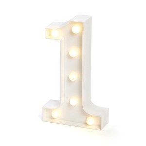 LUMINARIA NUMERO 1 07 LEDS BRANCA 22 X 13 X 4 CM - AL08022-1