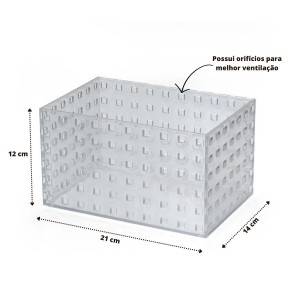 ORGANIZADOR DE PLÁSTICO COM ENCAIXE 12X14X21CM - TX0710