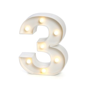 LUMINARIA NUMERO 3  07 LEDS BRANCA 22 X 17 X 4 CM - AL08022-3