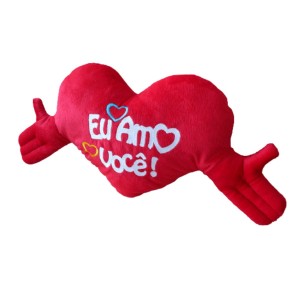 ALMOFADA EM FORMATO DE CORAÇÃO DE POLIESTER 64 CM - 31300025-A