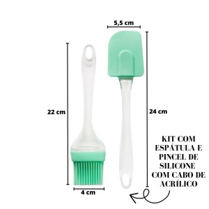 KIT COM ESPATULA E PINCEL DE SILICONE PARA COZINHA 2 PÇS - WF0630-TI