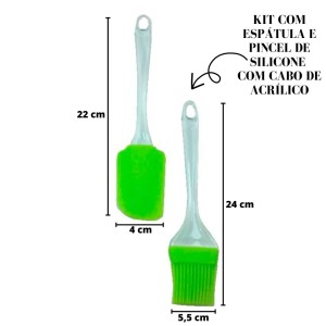 KIT COM ESPATULA E PINCEL DE SILICONE PARA COZINHA 2 PÇS - WF0630-VD