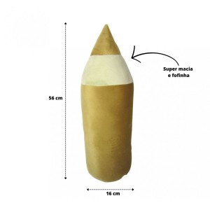 ALMOFADA PELUCIA  LAPIS 56 CM MARROM COM INMETRO- 31300162-MR