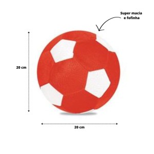 ALMOFADA PELUCIA BOLA G COLORIDA VERMELHA E BRANCA- 20 CM - 31300131-VMBC