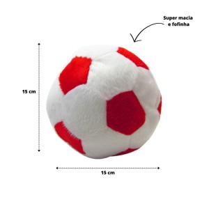 ALMOFADA PELUCIA BOLA P - 15 CM BRANCA E VERMELHA - 31300124-BRVM