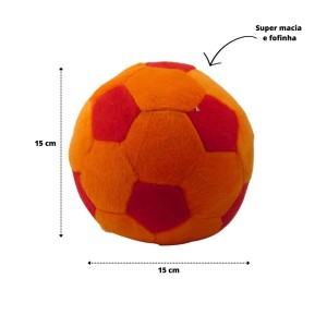 ALMOFADA PELUCIA BOLA P - 15 CM LARANJA E VERMELHA  - 313000124-LJ
