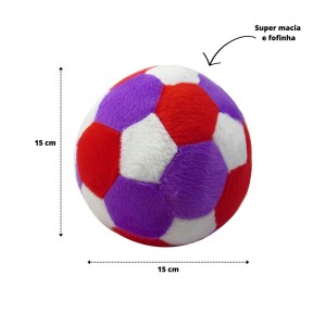 ALMOFADA PELUCIA BOLA P - 15 CM LILAS, BRANCO E VERMELHA - 313000124-COLOR