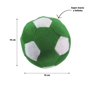 ALMOFADA PELUCIA BOLA P - 15 CM VERDE ESCURA E BRANCA - 31300124-VEBR