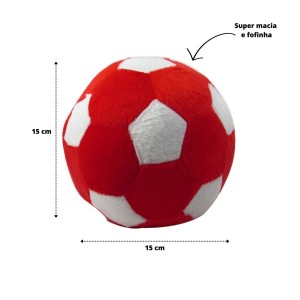 ALMOFADA PELUCIA BOLA P - 15 CM VERMELHA E BRANCA - 31300124-VMBR