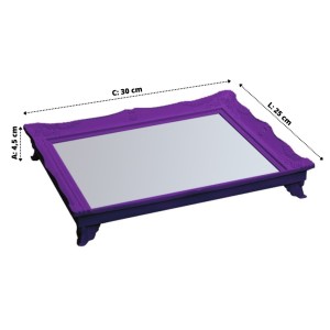 BANDEJA DE PLASTICO COM ESPELHO 25X30 CM ROXO - HU65882-RX