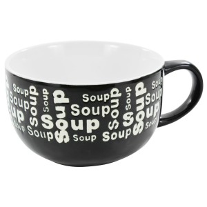 SOPEIRA CANECA JUMBO CERAMICA SOUP PRETA 450 ML