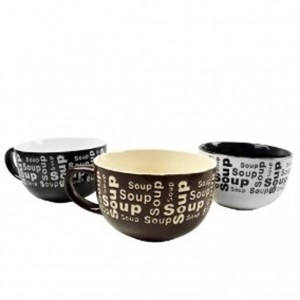 SOPEIRA CANECA JUMBO CERAMICA SOUP MARROM 450 ML