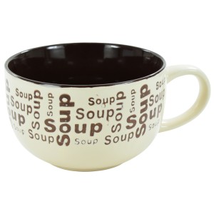 SOPEIRA CANECA JUMBO CERAMICA SOUP BEGE 450 ML