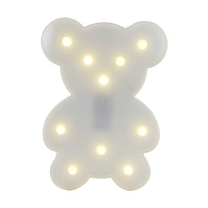 LUMINARIA URSO BRANCO 10 LEDS A PILHA 25 X 17,5 X 3 CM - AL08018-BR