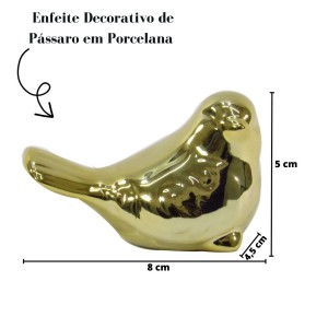 PÁSSARO PARA DECORAÇÃO EM PORCELANA