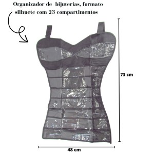 PORTA JOIAS ORGANIZADOR DE BIJOUTERIAS CABIDE PRETO - HU83229-PT