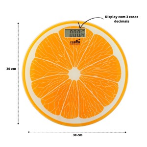 BALANÇA DIGITAL VIDRO TEMPERADO PARA BANHEIRO REDONDA CAPACIDADE 180 KG - CA05026-B