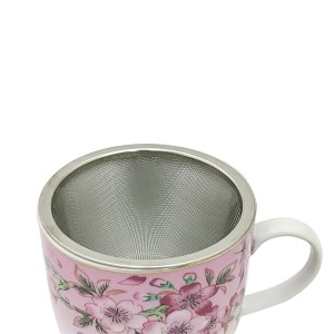 CANECA PORCELANA COM TAMPA E DIFUSOR 300 ML CEREJEIRA - GDCH1105