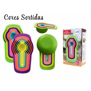 KIT DE MEDIDORES EM PLÁSTICO COM 6 PEÇAS - CA09446
