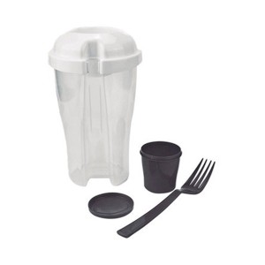 COPO PARA SALADA COM GARFO DE PLASTICO 850 ML PRETO - CLA08005-PT