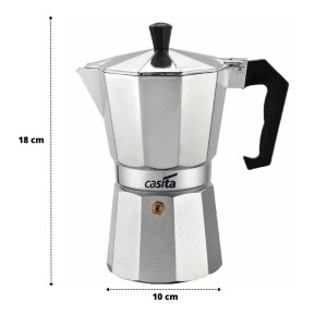 CAFETEIRA TIPO ITALIANA DE ALUMINIO 300 ML PARA 6 XICARAS  50 ML - CA11016