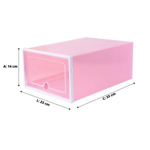 CAIXA ORGANIZADORA PARA CALÇADOS DE PLÁSTICO E COM TAMPA 33X23X14CM - CX0321-RS