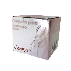 CONJUNTO PARA BANHEIRO ACRÍLICO LUXO 04 PEÇAS PORTA CONTONETE - SXSH2041