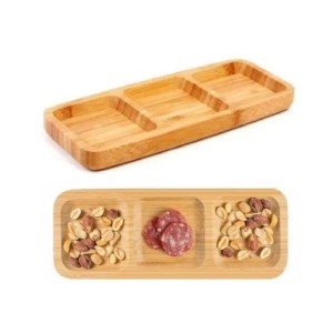 PETISQUEIRA COM 3 DIVISÓRIAS DE BAMBU CLARO 10X25CM - CX108-A