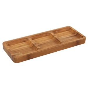 PETISQUEIRA COM 3 DIVISÓRIAS DE BAMBU CLARO 10X25CM - CX108-B