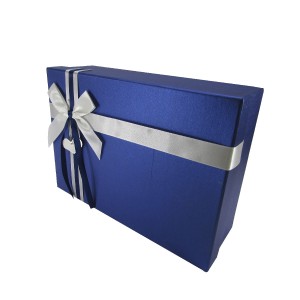 JOGO DE CAIXA PARA PRESENTE PAPELÃO RÍGIDO 05 PEÇAS AZUL W2021-AZ