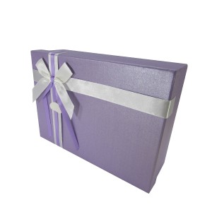 JOGO DE CAIXA PARA PRESENTE PAPELÃO RÍGIDO 05 PEÇAS LILAS W2021-LL