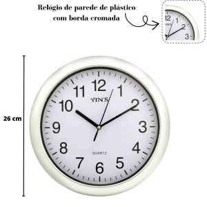 RELÓGIO DE PAREDE DE PLÁSTICO 26CM - GD8383AY