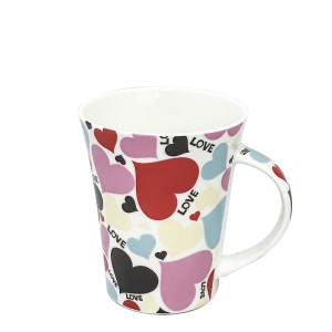 CANECA PORCELANA CORACAO LOVE 11 X 12 CM BRANCA - PRB0204